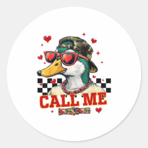 Lustiger Valentinstag Junge Entenjagd Ruf Mich Tod Runder Aufkleber
