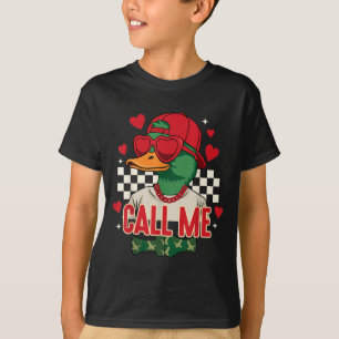 Lustiger Valentinstag Junge Entenjagd Ruf Mich Tod T-Shirt