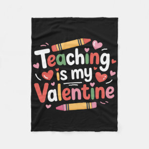 Lustiger Valentinstag Lehrer Buntstift Unterrichte Fleecedecke