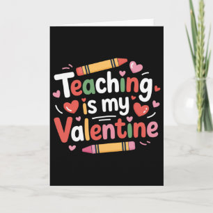 Lustiger Valentinstag Lehrer Buntstift Unterrichte Karte