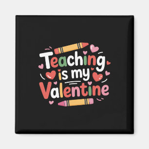 Lustiger Valentinstag Lehrer Buntstift Unterrichte Magnet