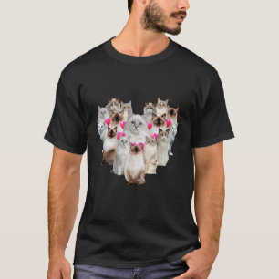 Lustiger Valentinstag Ragdoll Herz Katzenliebhaber T-Shirt