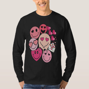 Lustiger Valentinstag Retro-Lächeln Herz Süßigkeit T-Shirt