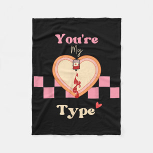 Lustiger Valentinstag Retro Vintage Du bist mein T Fleecedecke