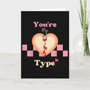 Lustiger Valentinstag Retro Vintage Du bist mein T Karte