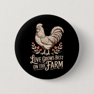 Lustiger Valentinstag Süßes Huhn Liebe wächst am b Button