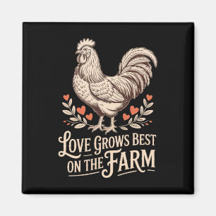 Lustiger Valentinstag Süßes Huhn Liebe wächst am b Magnet