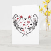 Lustiger Valentinstag tanzendes Skelett Herz  Karte (Gelbe Blume)