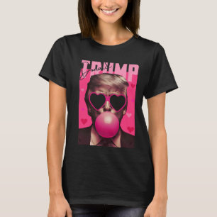 Lustiger Valentinstag Trump Rosa Bubble Gum Süßer T-Shirt