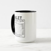Lustiger Valet Ernährungsfakten Mitarbeiter-Gesche Tasse (Vorderseite Links)