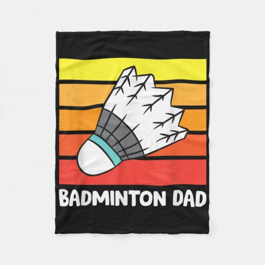Lustiger Vater Badminton Fleecedecke (Vorderseite)