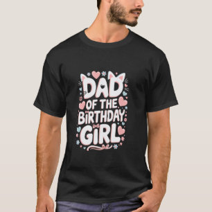 Lustiger Vater der Geburtstags-Katze Mädchen passe T-Shirt