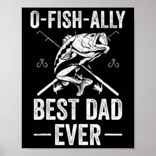 Lustiger Vater Fisch B Angeln Vater Poster