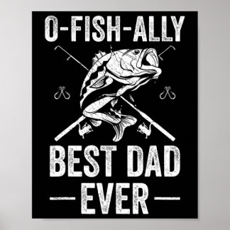 Lustiger Vater Fisch B Angeln Vater Poster