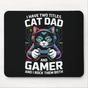 Lustiger Vater mit Katze Gamer Gaming Papa Ich hab Mousepad