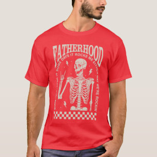Lustiger Vater-Rock-Skelett-Vater-Leben Vintage Va T-Shirt