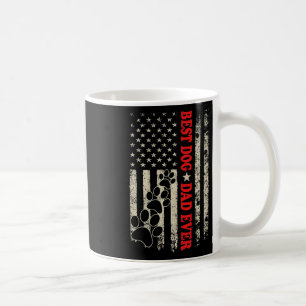 Lustiger Vater Vatertag Hund Papa USA-Flagge Kaffeetasse