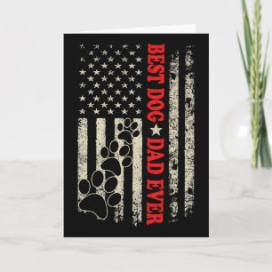 Lustiger Vater Vatertag Hund Papa USA-Flagge Karte
