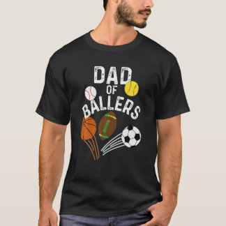 lustiger Vater von Ballern Softball Baseball Baske T-Shirt