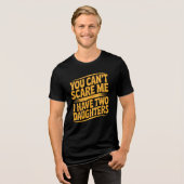 Lustiger Vater von zwei Töchtern Tri-Blend Shirt (Vorderseite voll)