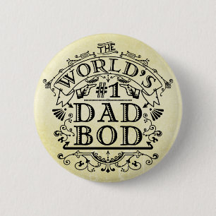 Lustiger Vater Weltweit Nummer Eins Dad Bod Vintag Button