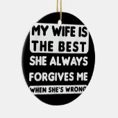 lustiger Vater Witz Ehemann Vater aus der Ehefrau Keramik Ornament (Rechts)