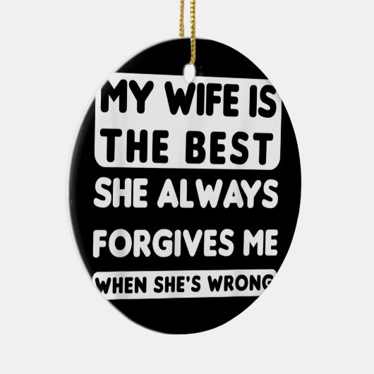 lustiger Vater Witz Ehemann Vater aus der Ehefrau Keramik Ornament (Rechts)