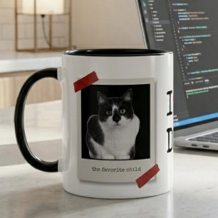 Lustiger Vatertag 2-Foto-Polaroid-Katzenpapa Tasse