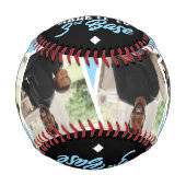 Lustiger Vatertag 3rd Base Foto Blau Baseball (Vorderseite)