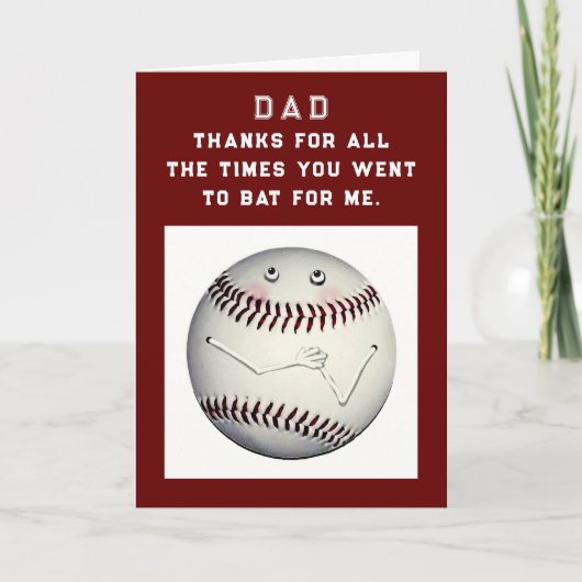 Lustiger Vatertag Baseball Karte (Vorderseite)
