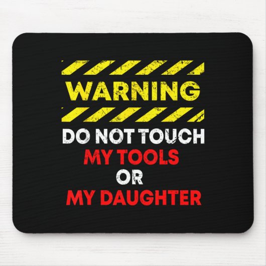 Lustiger Vatertag Daddy-Geschenkbekleidung Warnung Mousepad (Vorne)