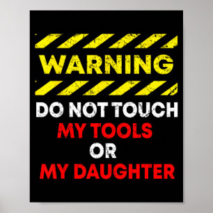 Lustiger Vatertag Daddy-Geschenkbekleidung Warnung Poster