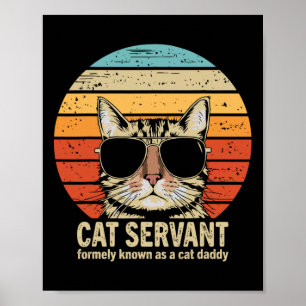 Lustiger Vatertag für Katzenpapa Poster