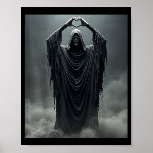 Lustiger Vatertag Geist Herz Hände gruseliges Gesi Poster