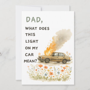 Lustiger Vatertag Lustiger Papa Autoprobleme Grußk Dankeskarte
