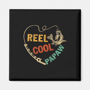 Lustiger Vatertag Vintage Angelrolle Cool Papaw Magnet