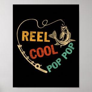 Lustiger Vatertag Vintage-Angelrolle Cool Pop Po Poster