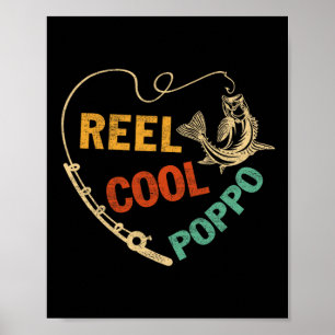 Lustiger Vatertag Vintage Angelrolle Cool Poppo Poster