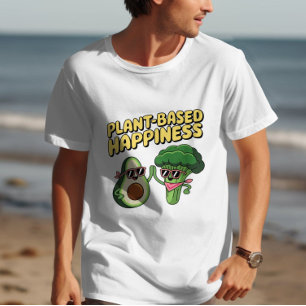 Lustiger Veganer Avocado Brokkoli Pflanzenbasierte T-Shirt