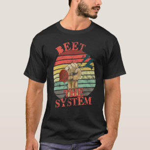 Lustiger Veganer Schlag das System Anarchie Retro T-Shirt