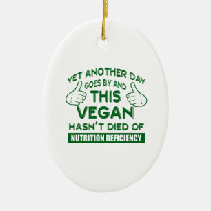 Lustiger veganer T - Shirt Keramik Ornament