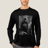 Lustiger verängstigter Bigfoot, der UFO-Alien beob Tri-Blend Shirt (Vorderseite)