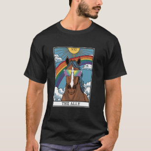 Lustiger Verbündeter Bauernhof Tier Pferd Sonnenbr T-Shirt