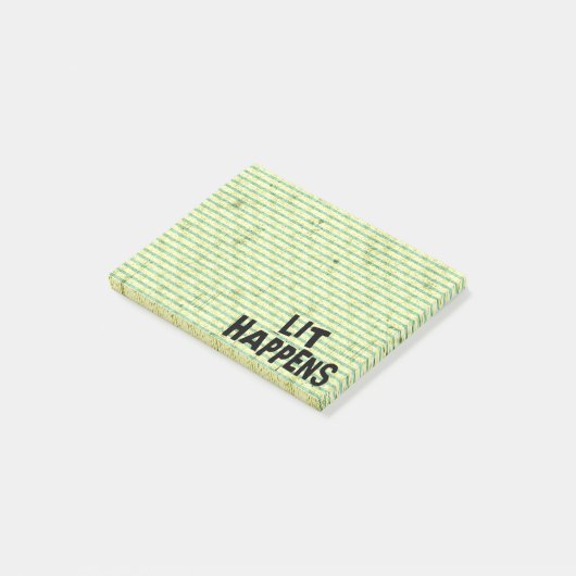 Lustiger Verfasser-Leser-Lit geschieht Post-it Klebezettel (angewinkelt)