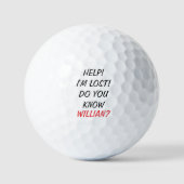 Lustiger verlorener Ball Custom Name Golfball (Vorderseite)