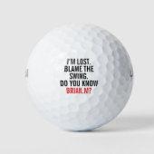 Lustiger verlorener Golfball mit individuellem Nam (Vorderseite)