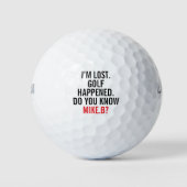 Lustiger verlorener Golfball mit individuellem Nam (Vorderseite)