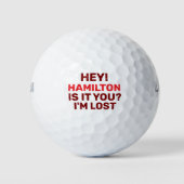 Lustiger verlorener Golfball mit seinem Namen (Vorderseite)