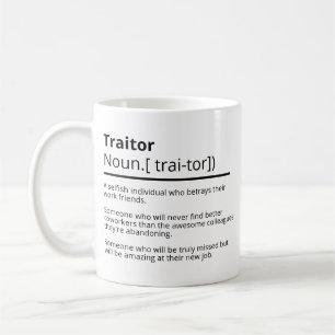 Lustiger Verräter personalisierter Abschiedsbecher Kaffeetasse