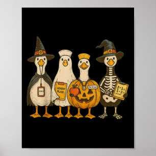 Lustiger Verrückter Gänse-Lehrer Halloween Streich Poster